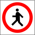  تابلوی "عبور عابرین پیاده ممنوع"قطر 45 کارتن پلاست  	